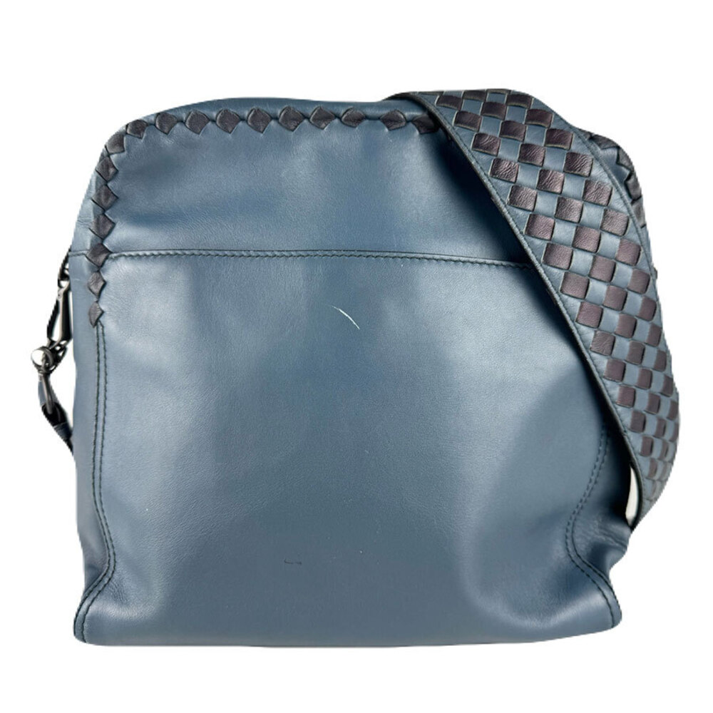 Bottega Veneta shoulder bag Intrecciato leather dark blue black